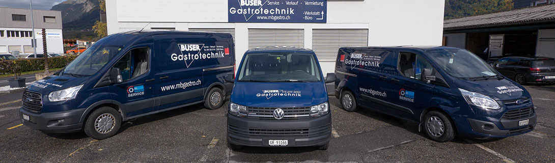 Bildbeschreibung: Serviceteam von Buser Gastrotechnik, Malans.